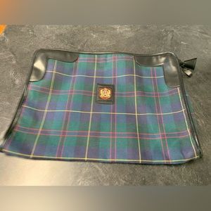 Mundi Classic Green Tartan Zipper Pouch